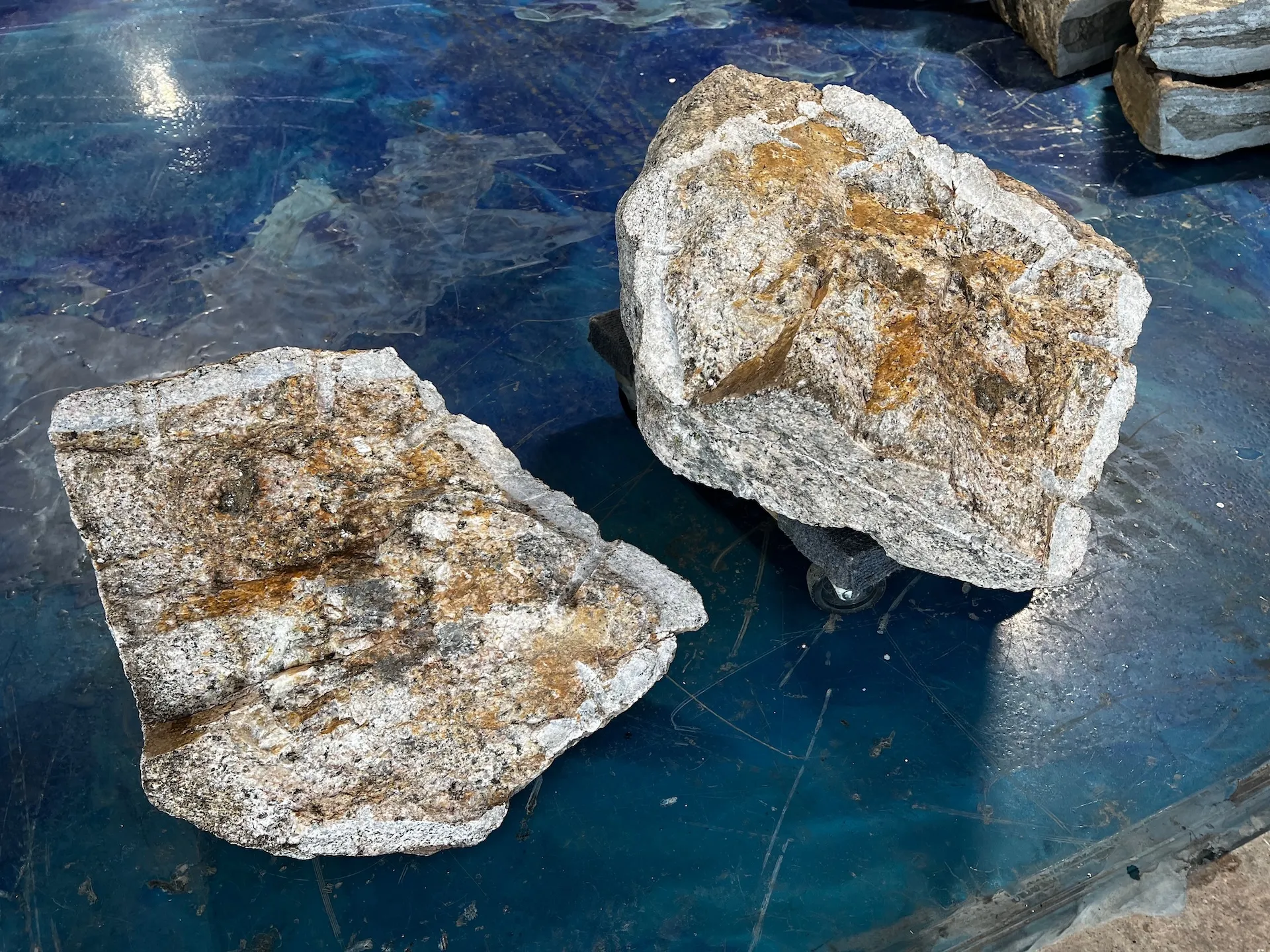 Two silver plume granite stones